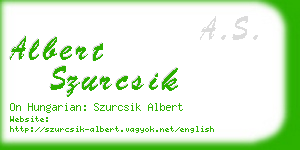 albert szurcsik business card